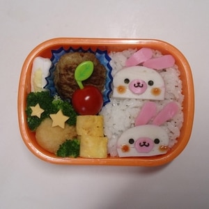 簡単キャラ弁☆カマボコＤＥうさぎちゃんのお弁当♪